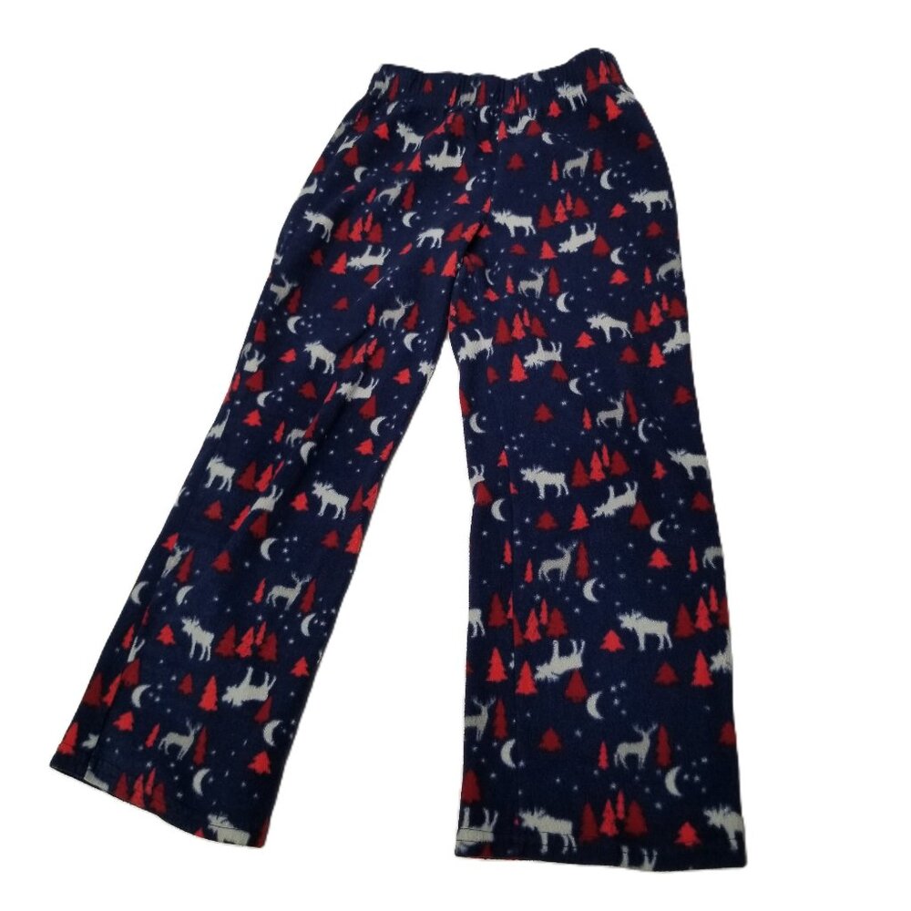 Eddie Bauer Kids Fleece Pajama Pants Blue Moose Print Size Small